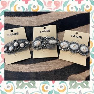 Metal Hair Barrett Clip w/ Stone Concho NWT